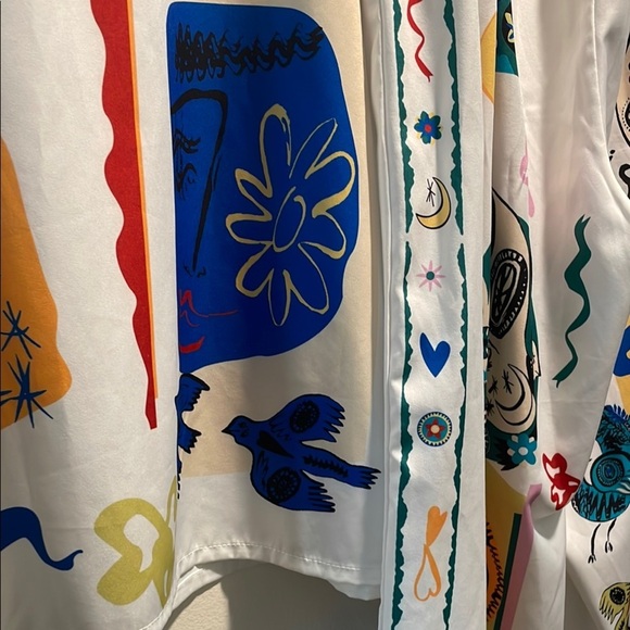 Abstract Artsy White with Playful Design Two Piece Outfit- Choose your Occasion - Picture 15 of 16